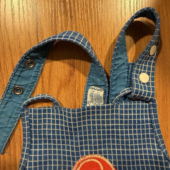 Vintage Carter's Overalls 18M Blue Check Car Appliqué 70's Made in USA 23–26 lbs - Picture 13 of 13